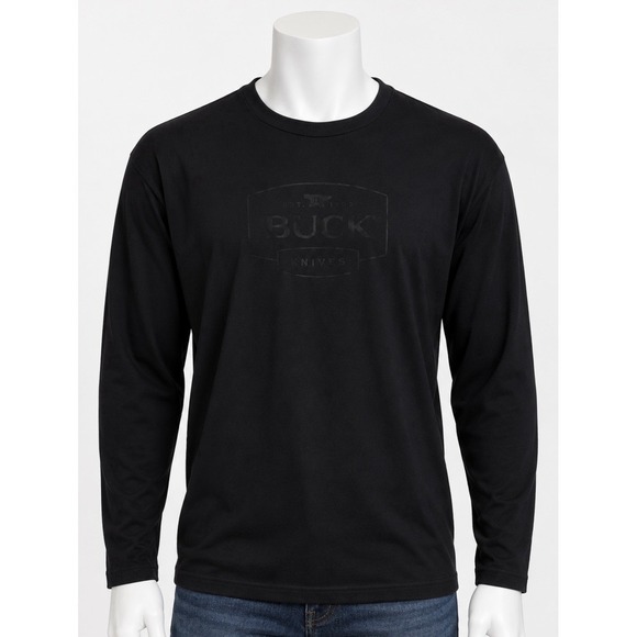 BUCK KNIVES Other - BUCK KNIVES Men's Black Long Sleeve T Shirt Pullover XL Black Lettering Logo